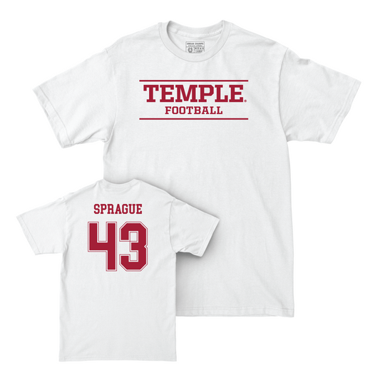 Football White Classic Comfort Colors Tee - Cole Sprague Youth Small
