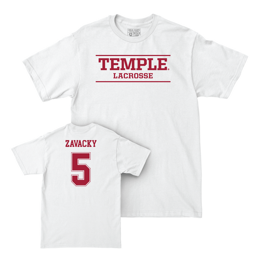 Women's Lacrosse White Classic Comfort Colors Tee - Camryn Zavacky Youth Small