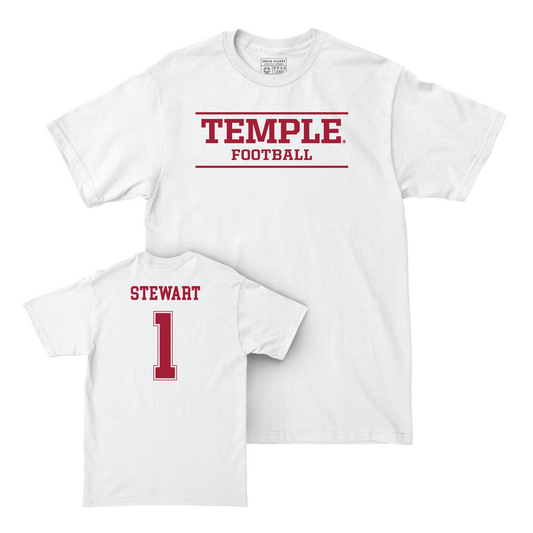 Football White Classic Comfort Colors Tee - Ian Stewart Youth Small