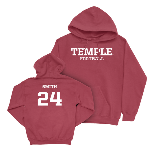 Temple Football Cherry Staple Hoodie - Joquez Smith