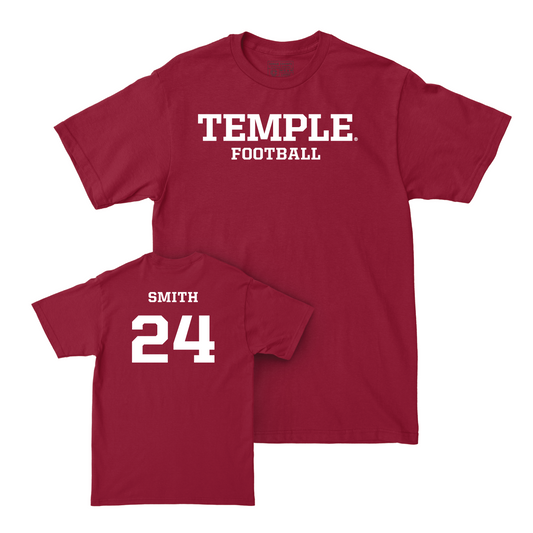 Temple Football Cherry Staple Tee - Joquez Smith