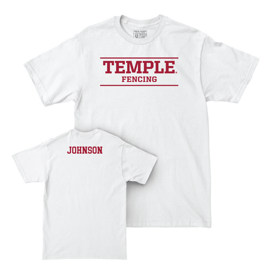 Women's Fencing White Classic Comfort Colors Tee - Lauren Johnson Youth Small