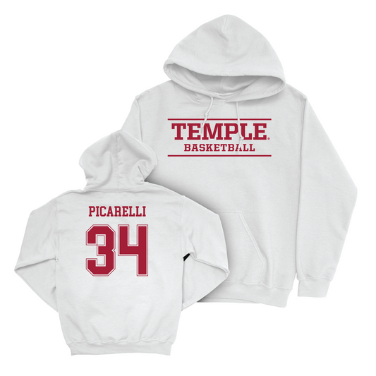 Men's Basketball White Classic Hoodie - Matteo Picarelli Youth Small