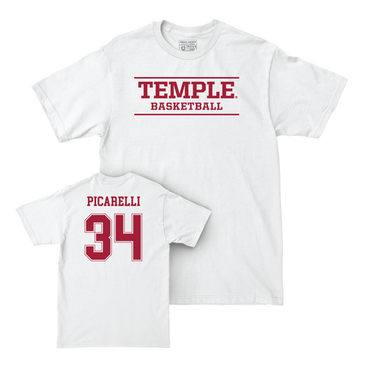 Men's Basketball White Classic Comfort Colors Tee - Matteo Picarelli Youth Small