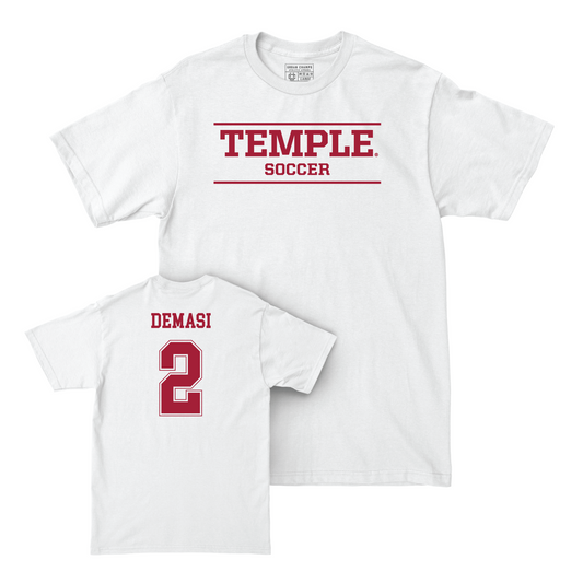 Women's Soccer White Classic Comfort Colors Tee - Natalie Demasi Youth Small