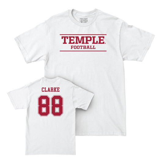 Football White Classic Comfort Colors Tee - Peter Clarke Youth Small