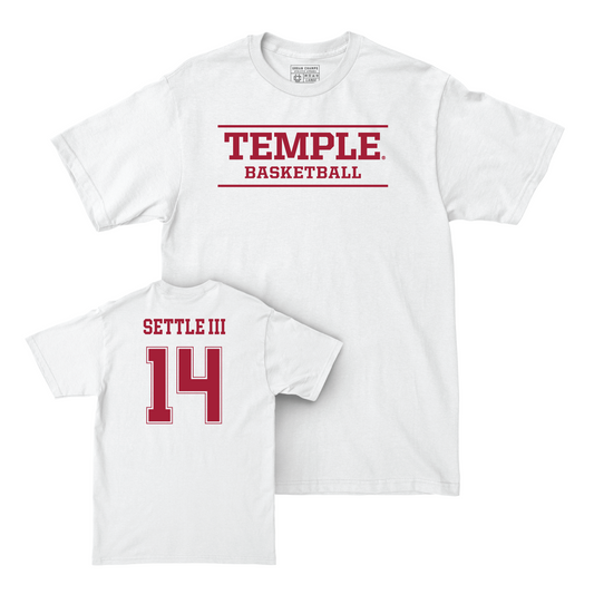 Men's Basketball White Classic Comfort Colors Tee - Steve Settle III Youth Small