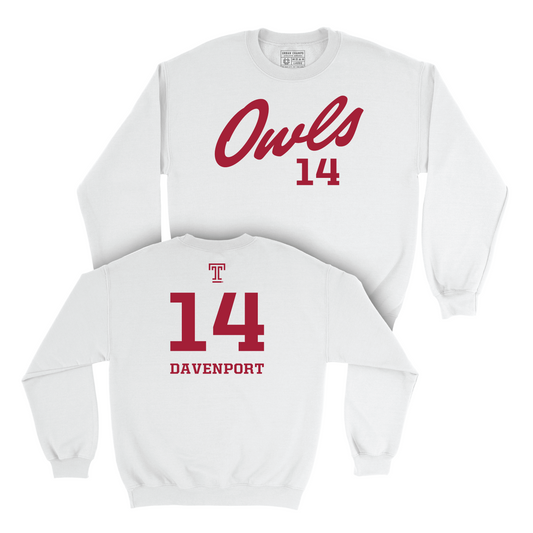 Women's Volleyball White Script Crew - Taylor Davenport Youth Small