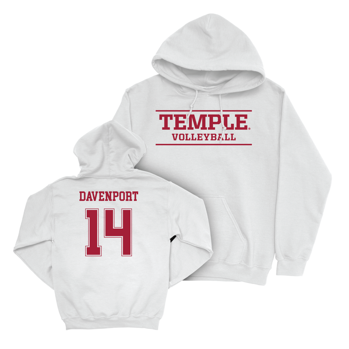 Women's Volleyball White Classic Hoodie - Taylor Davenport Youth Small