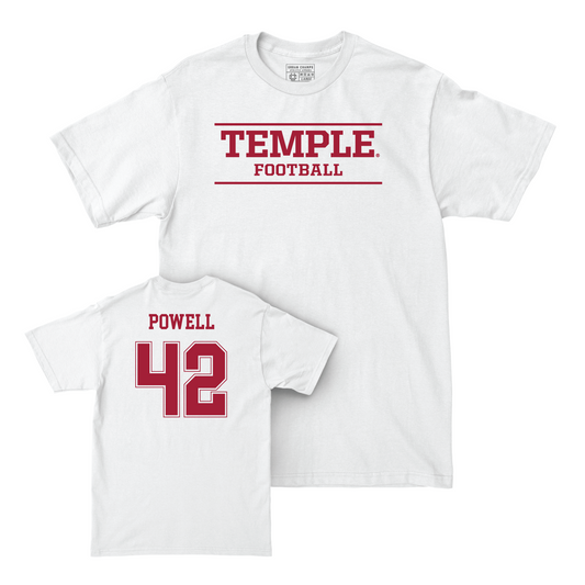 Football White Classic Comfort Colors Tee - Zyil Powell Youth Small