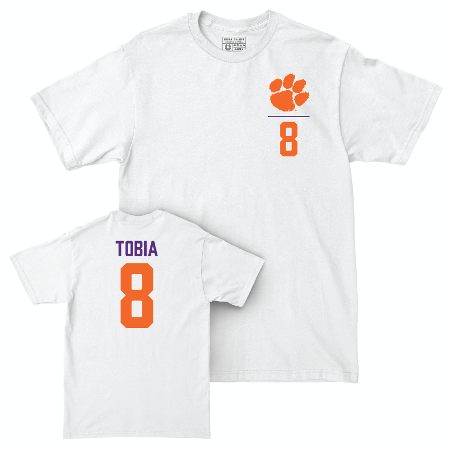 Clemson Women's Soccer White Logo Comfort Colors Tee  - Jenna Tobia