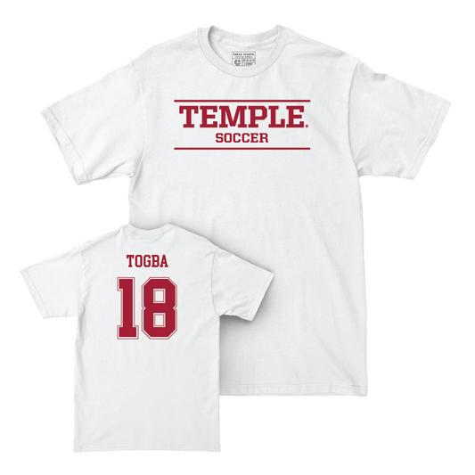Temple Women's Soccer White Classic Comfort Colors Tee  - Ayana Togba