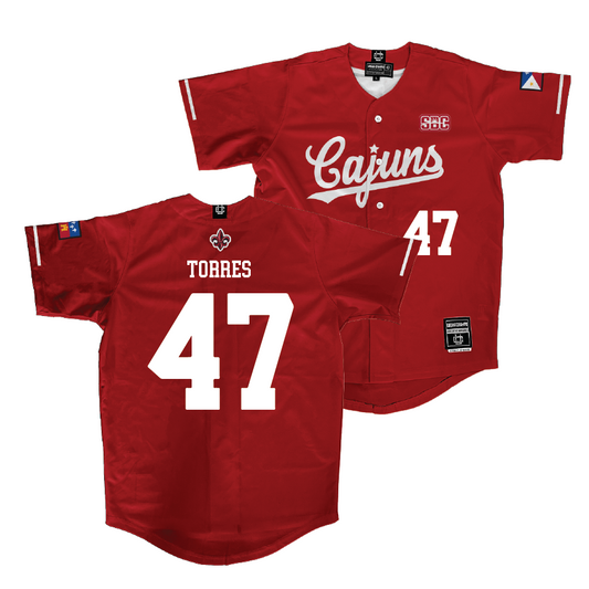 Louisiana Baseball Red Vintage Jersey  - Jose Torres