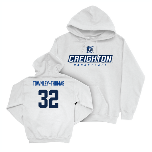 Creighton Men's Basketball White Athletic Hoodie - Josh Townley-Thomas