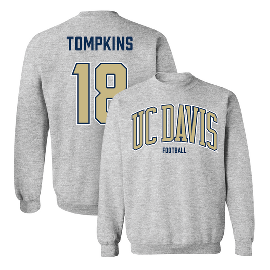 UC Davis Football Sport Grey Arch Crew - Trent Tompkins