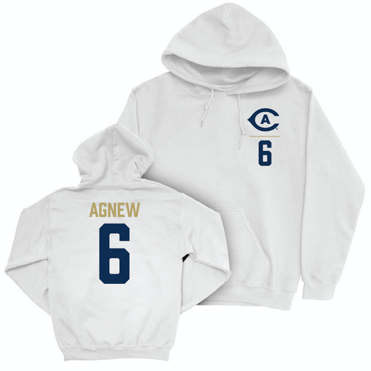 UC Davis Women's Lacrosse White Logo Hoodie - Alex Agnew | #6 Small
