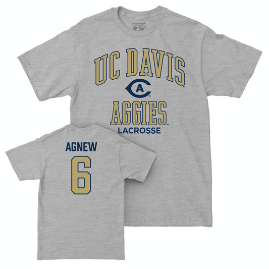 UC Davis Women's Lacrosse Sport Grey Classic Tee - Alex Agnew | #6 Small