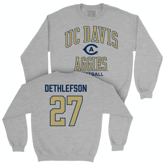 UC Davis Softball Sport Grey Classic Crew - Anna Dethlefson | #27 Small