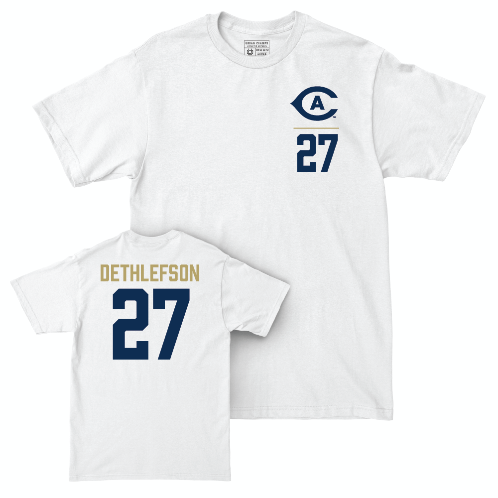 UC Davis Softball White Logo Comfort Colors Tee - Anna Dethlefson | #27 Small