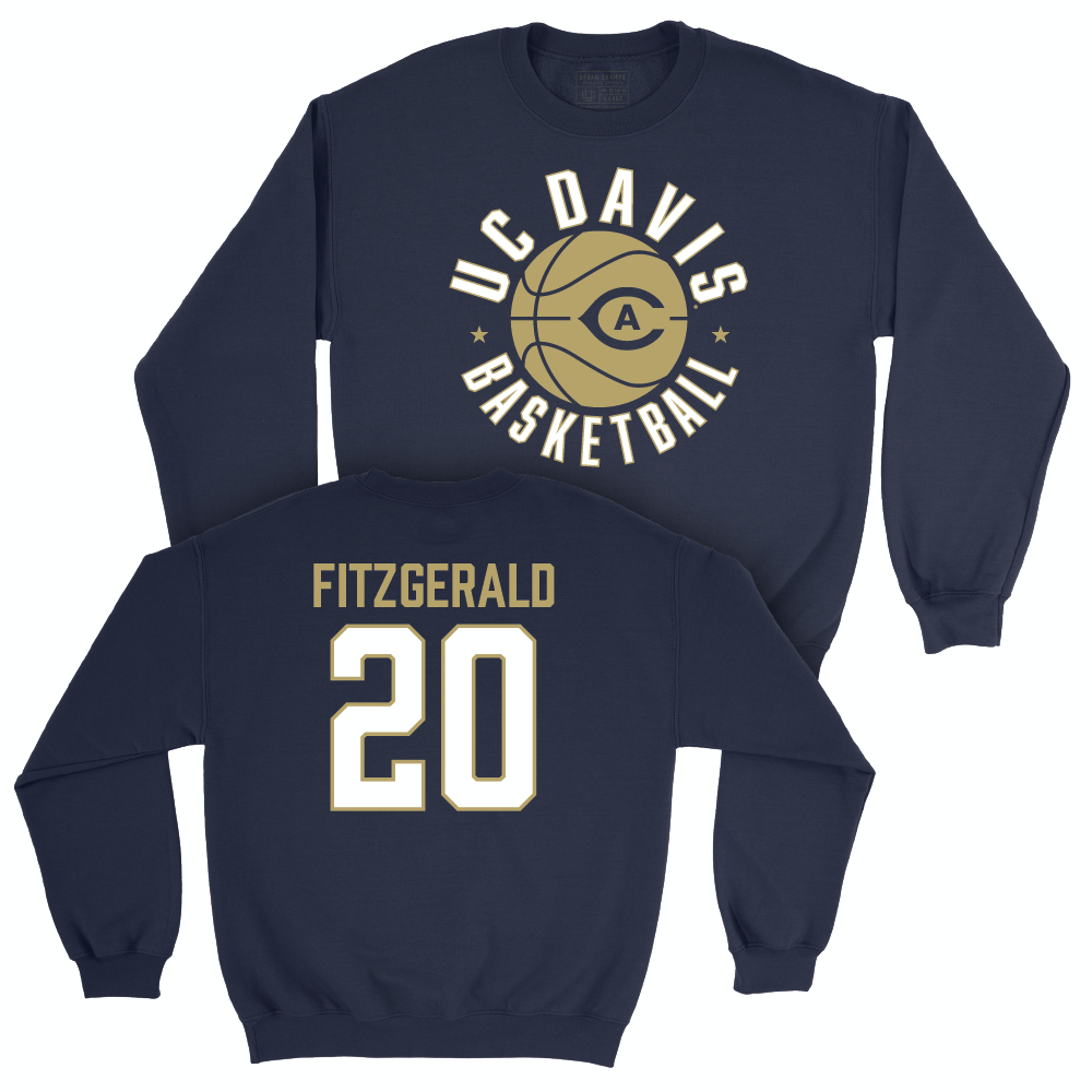 UC Davis Men's Basketball Navy Hardwood Crew - Ally Fitzgerald | #20 Small