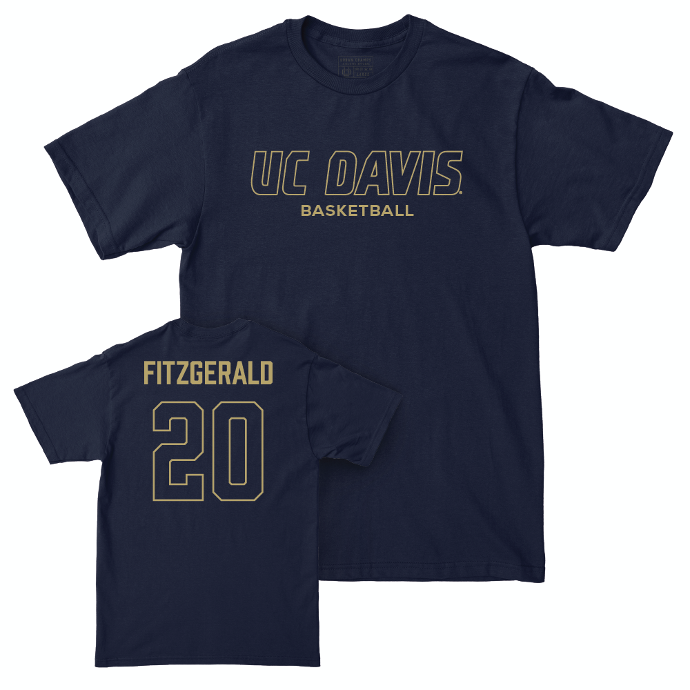 UC Davis Women's Basketball Navy Club Tee - Ally Fitzgerald | #20 Small