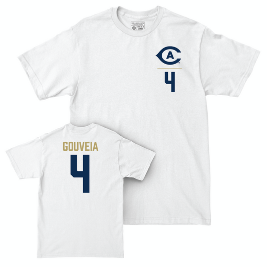 UC Davis Baseball White Logo Comfort Colors Tee - Alex Gouveia | #4 Small