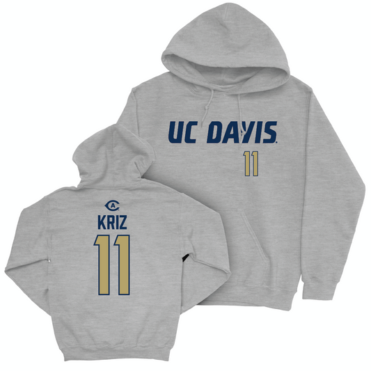 UC Davis Women's Beach Volleyball Sport Grey Aggies Hoodie - Alex Kriz | #11 Small