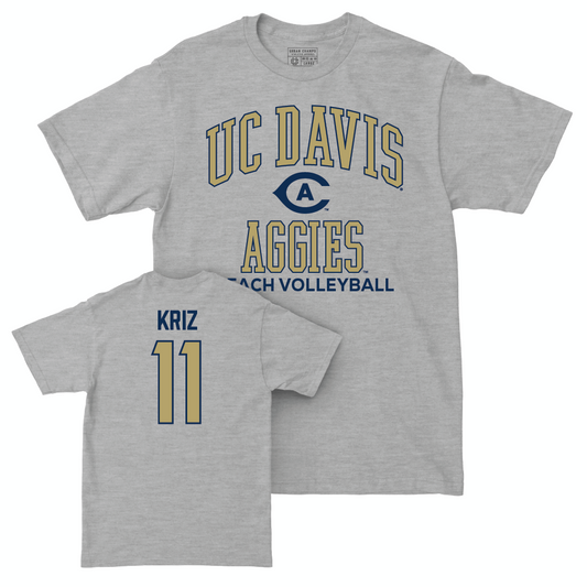 UC Davis Women's Beach Volleyball Sport Grey Classic Tee - Alex Kriz | #11 Small