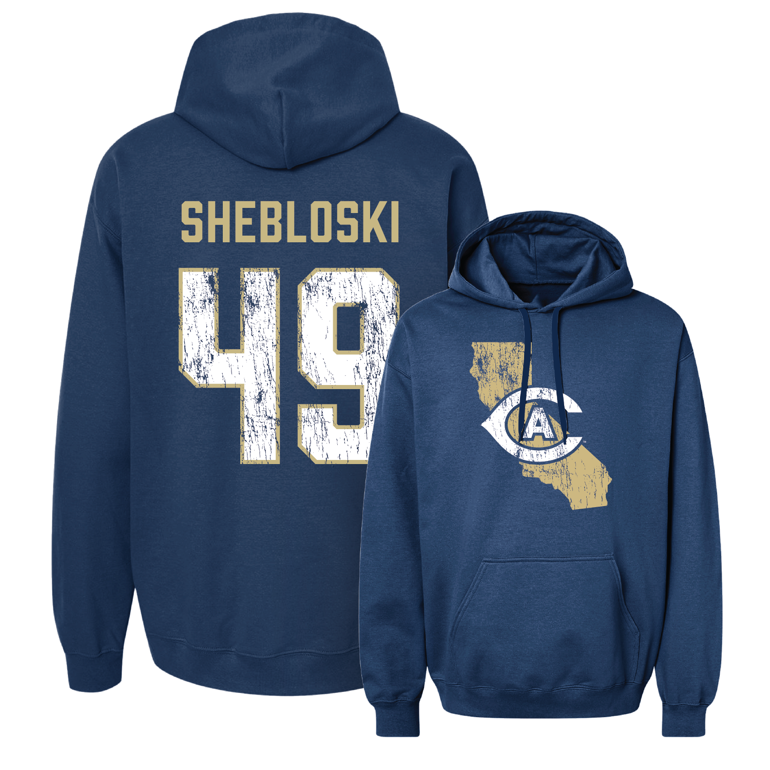 Navy Football State Hoodie 2 Youth Small / Aaron Shebloski | #49
