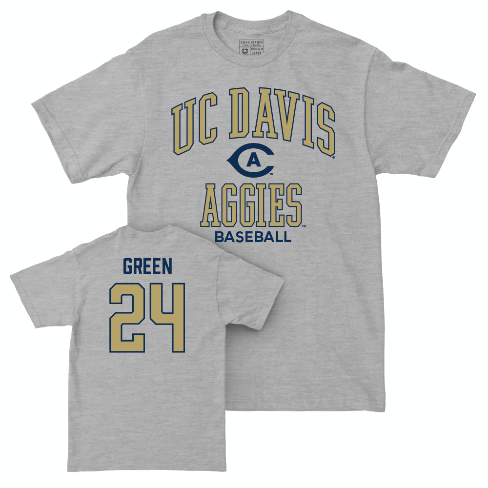 UC Davis Baseball Sport Grey Classic Tee - Bryan Green | #24 Small