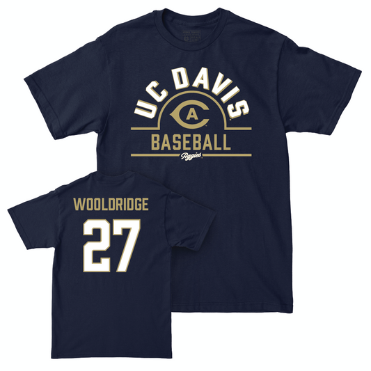 UC Davis Baseball Navy Arch Tee - Braydon Wooldridge | #27 Small