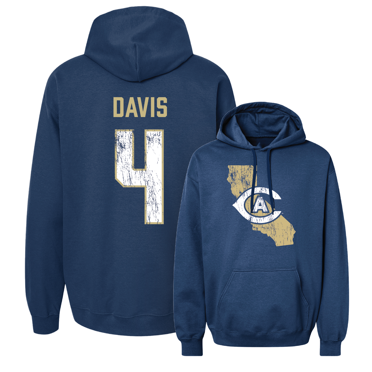 Navy Football State Hoodie 2 Youth Small / Chaz Davis | #4