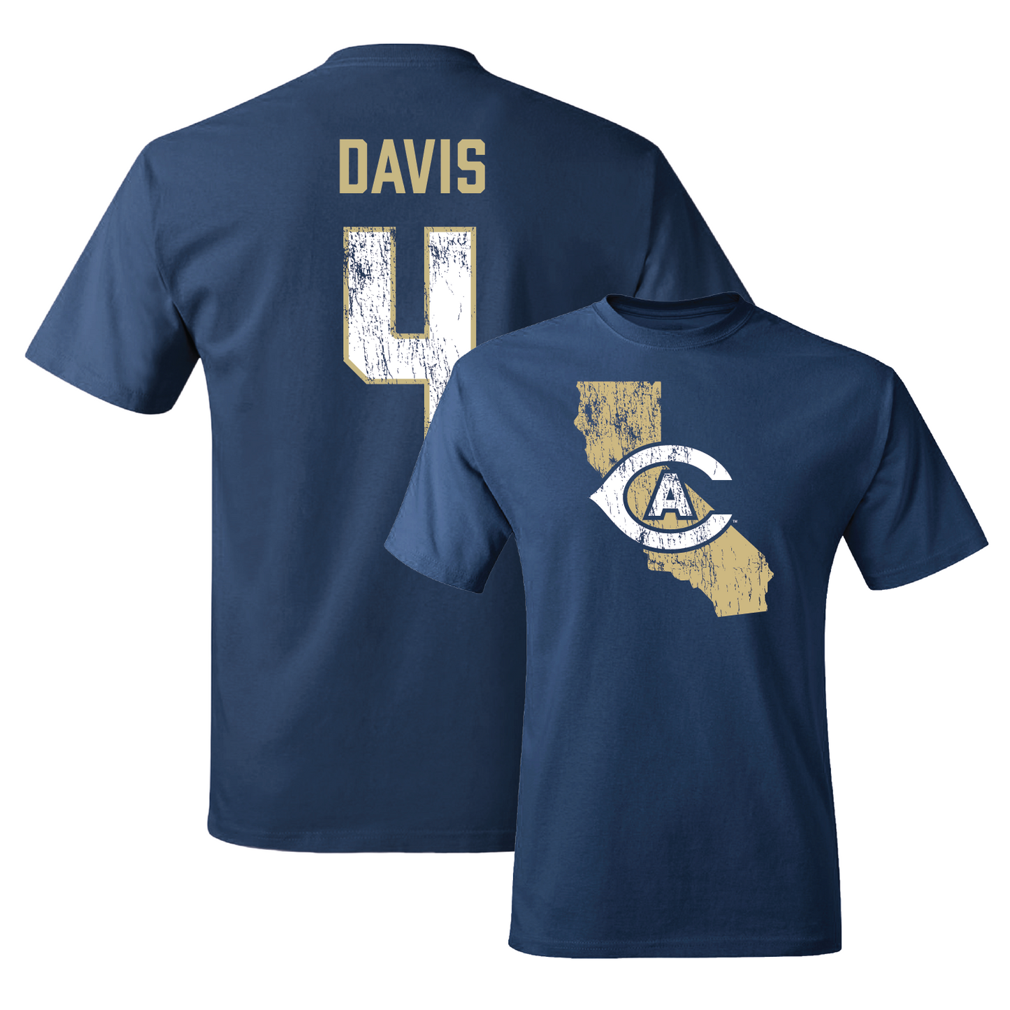 Navy Football State Tee 2 Youth Small / Chaz Davis | #4
