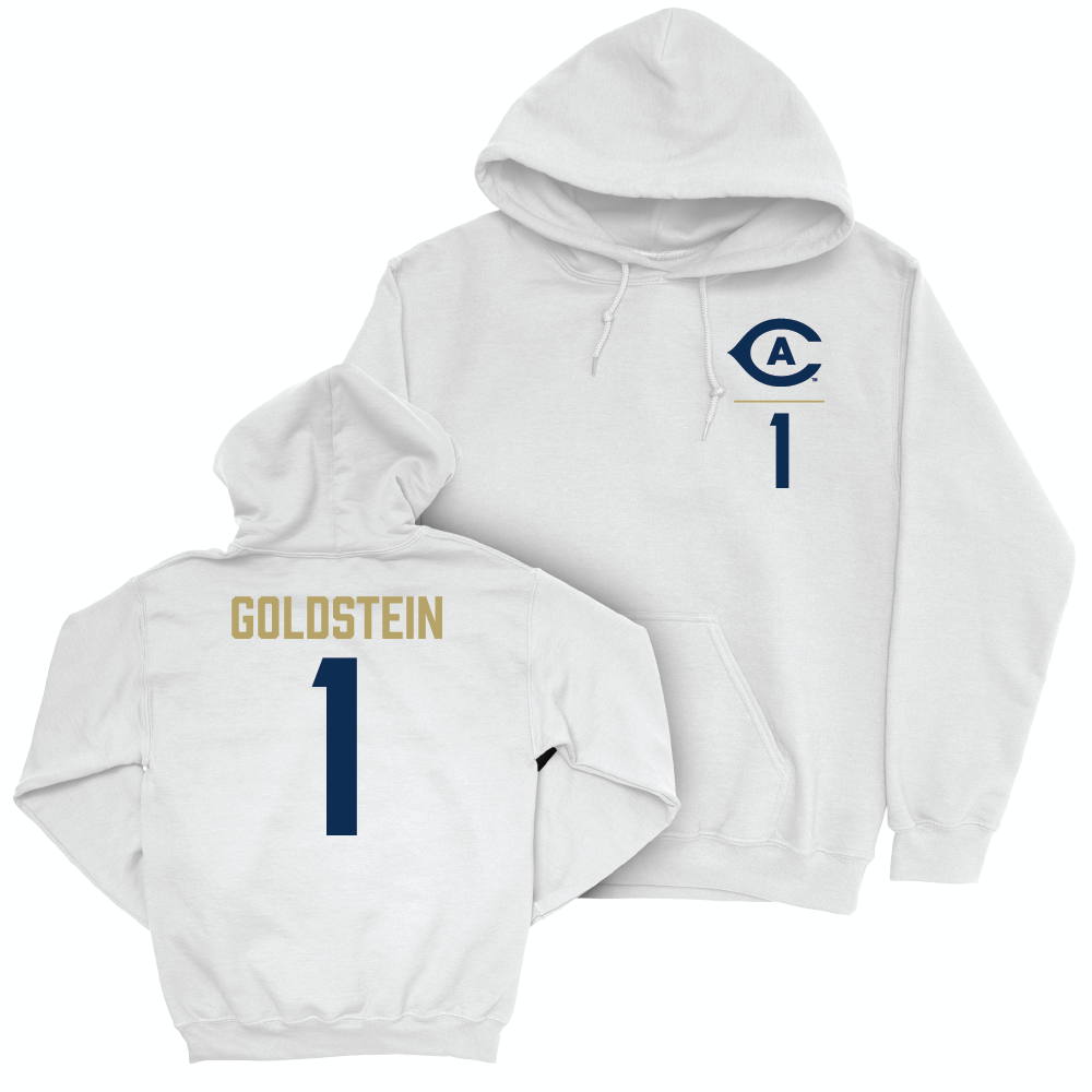 UC Davis Women's Soccer White Logo Hoodie - Caeley Goldstein | #1 Small