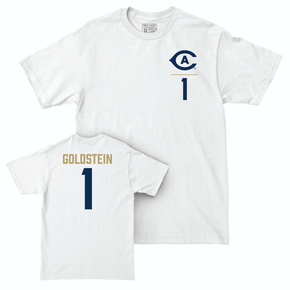 UC Davis Women's Soccer White Logo Comfort Colors Tee - Caeley Goldstein | #1 Small