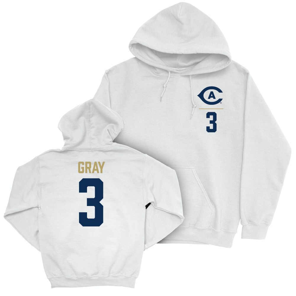 UC Davis Women's Basketball White Logo Hoodie - Campbell Gray | #3 Small