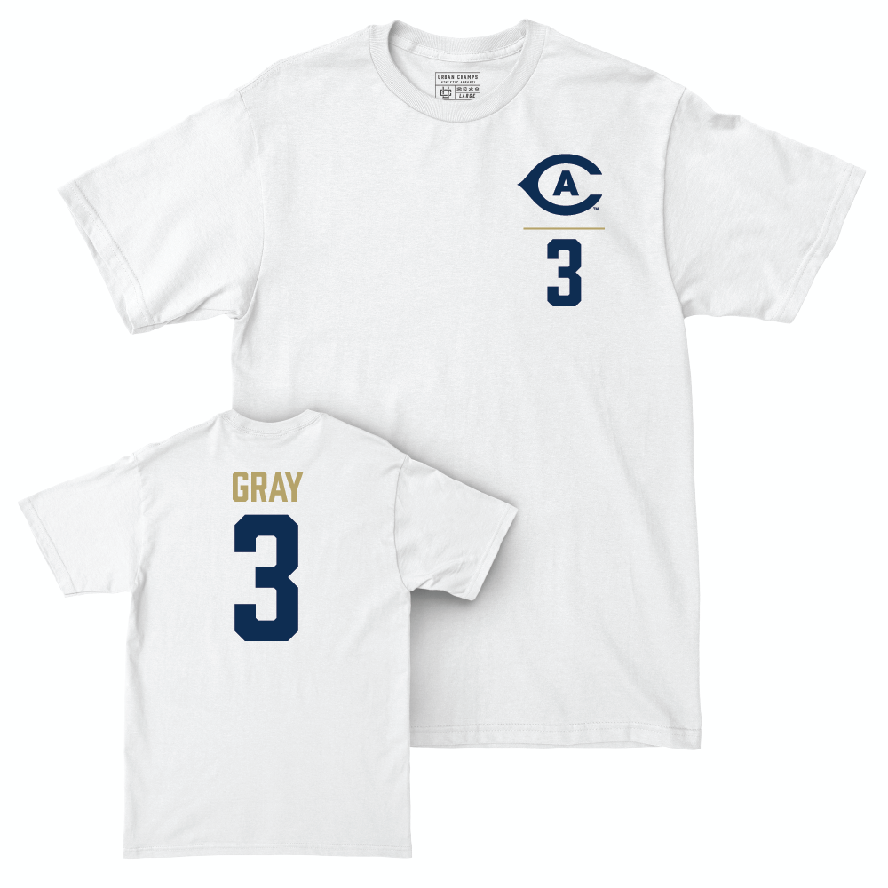 UC Davis Women's Basketball White Logo Comfort Colors Tee - Campbell Gray | #3 Small