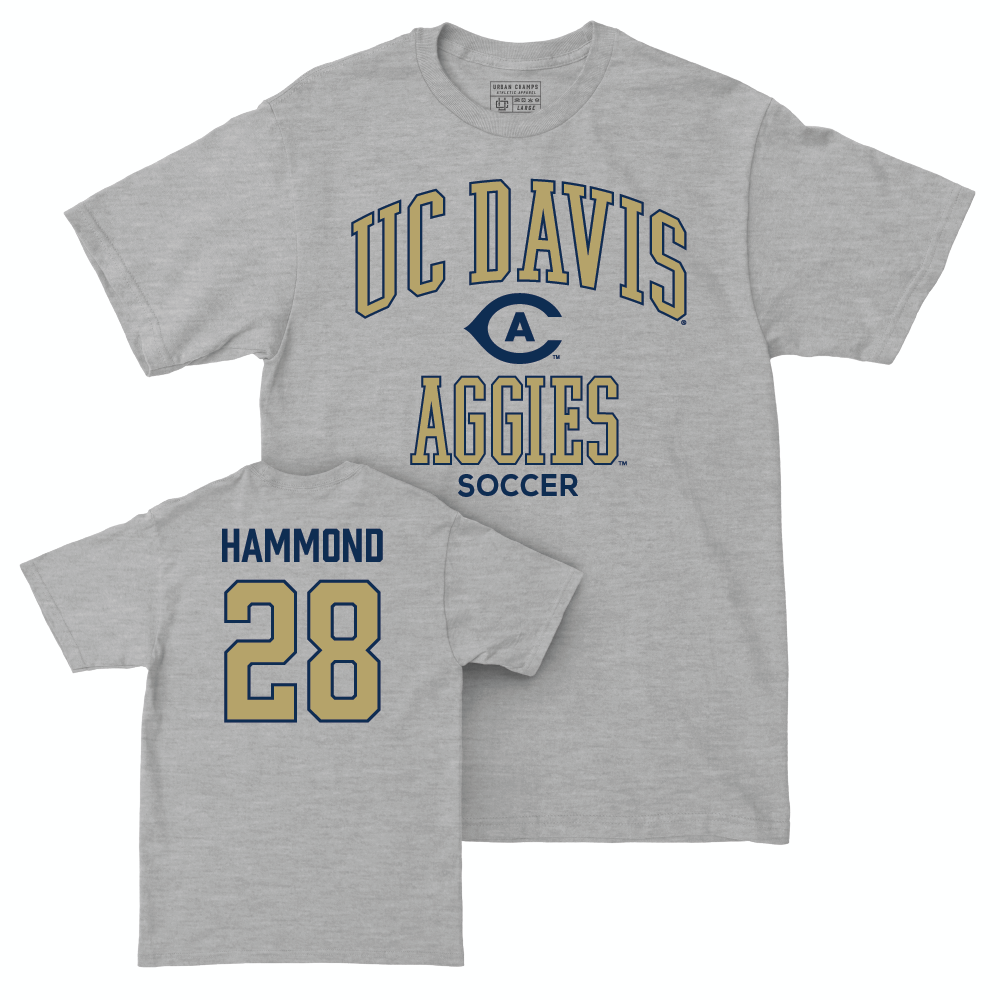 UC Davis Men's Soccer Sport Grey Classic Tee - Carson Hammond | #28 Small