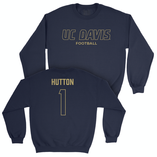 UC Davis Football Navy Club Crew - CJ Hutton | #1 Small