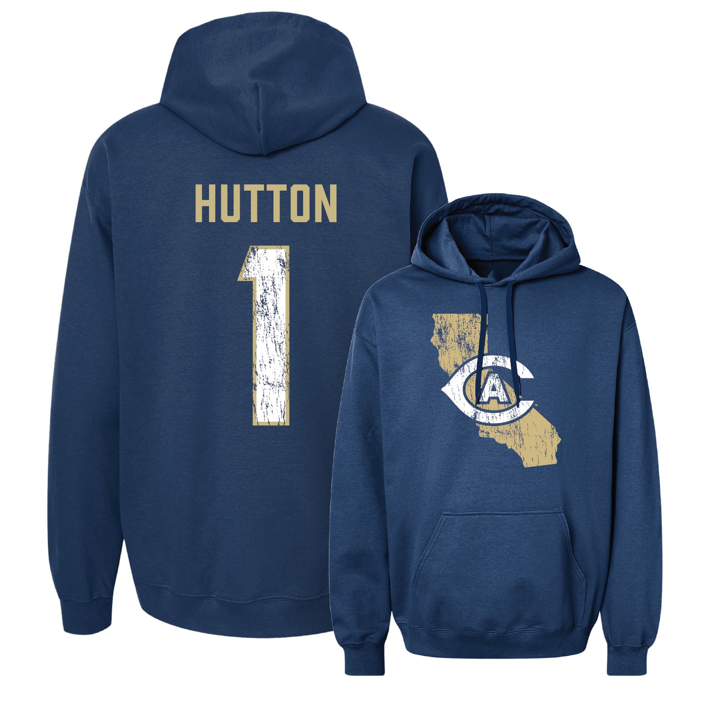 Navy Football State Hoodie 2 Youth Small / CJ Hutton | #1