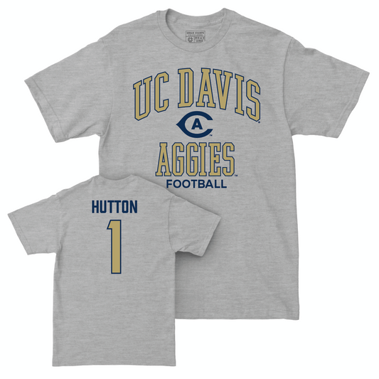 UC Davis Football Sport Grey Classic Tee - CJ Hutton | #1 Small