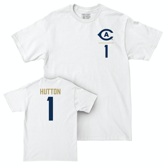 UC Davis Football White Logo Comfort Colors Tee - CJ Hutton | #1 Small