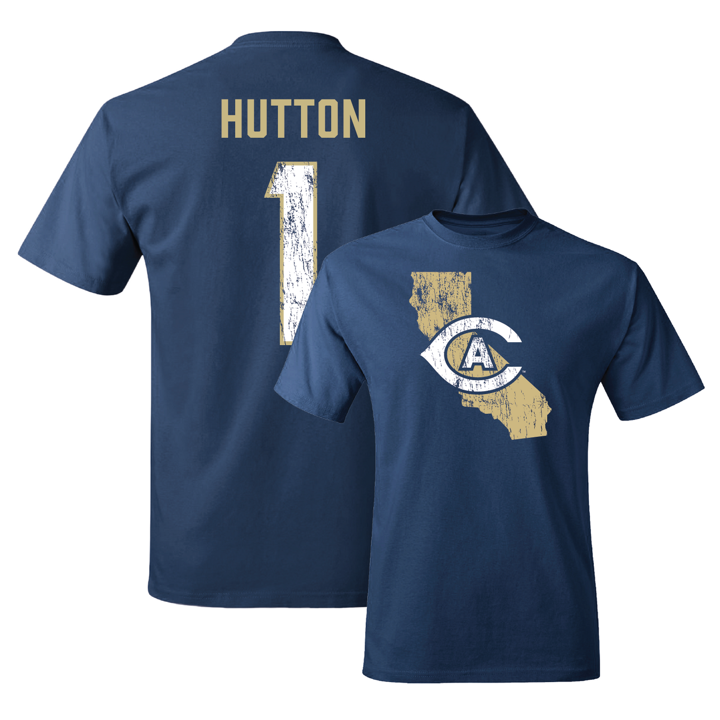Navy Football State Tee 2 Youth Small / CJ Hutton | #1