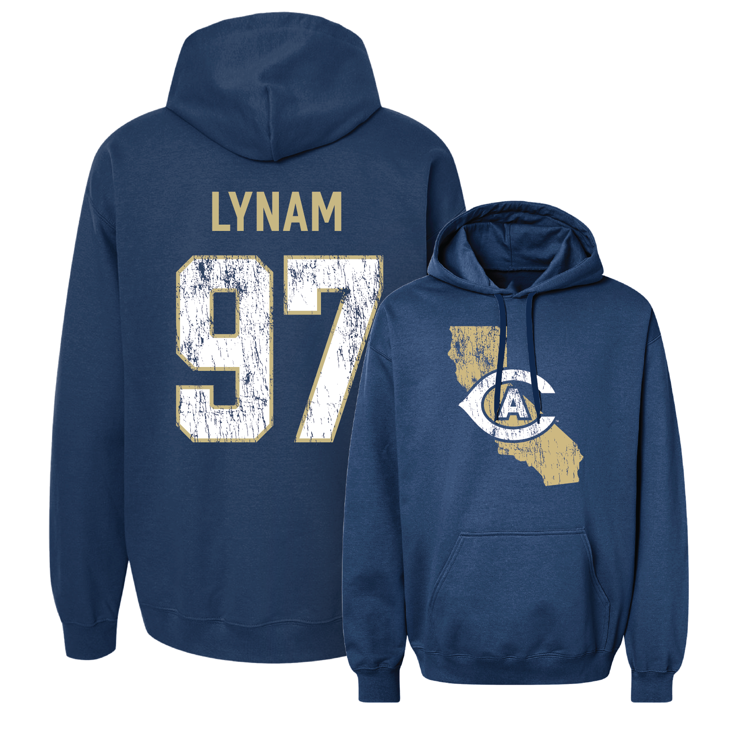 Navy Football State Hoodie 2 Youth Small / Clayton Lynam | #97
