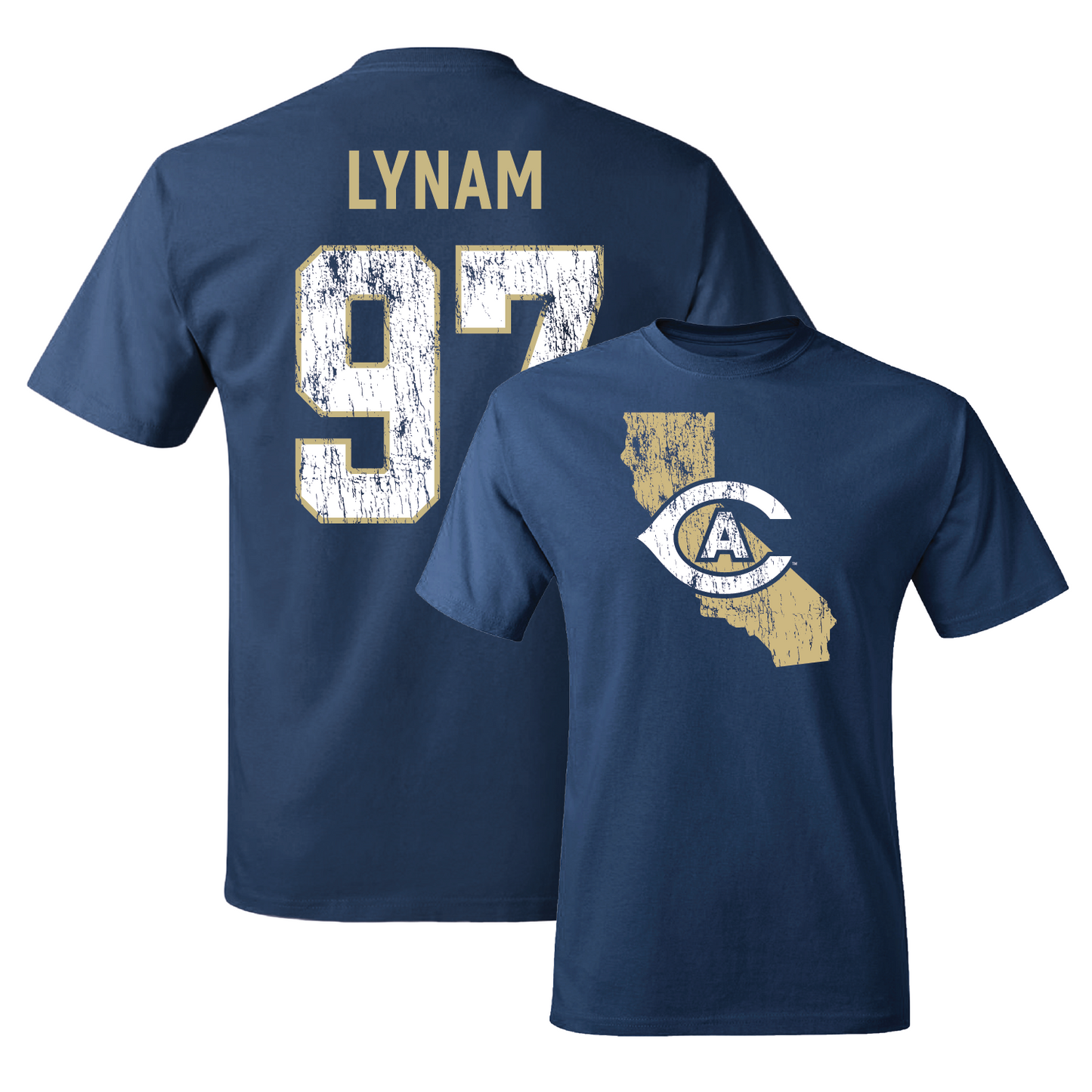 Navy Football State Tee 2 Youth Small / Clayton Lynam | #97