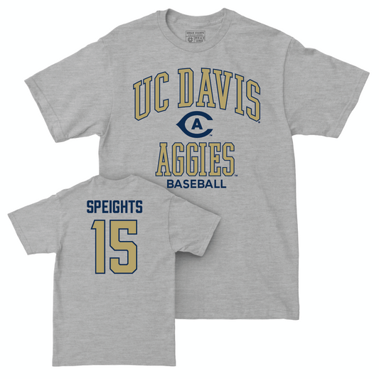 UC Davis Baseball Sport Grey Classic Tee - Carter Speights | #15 Small