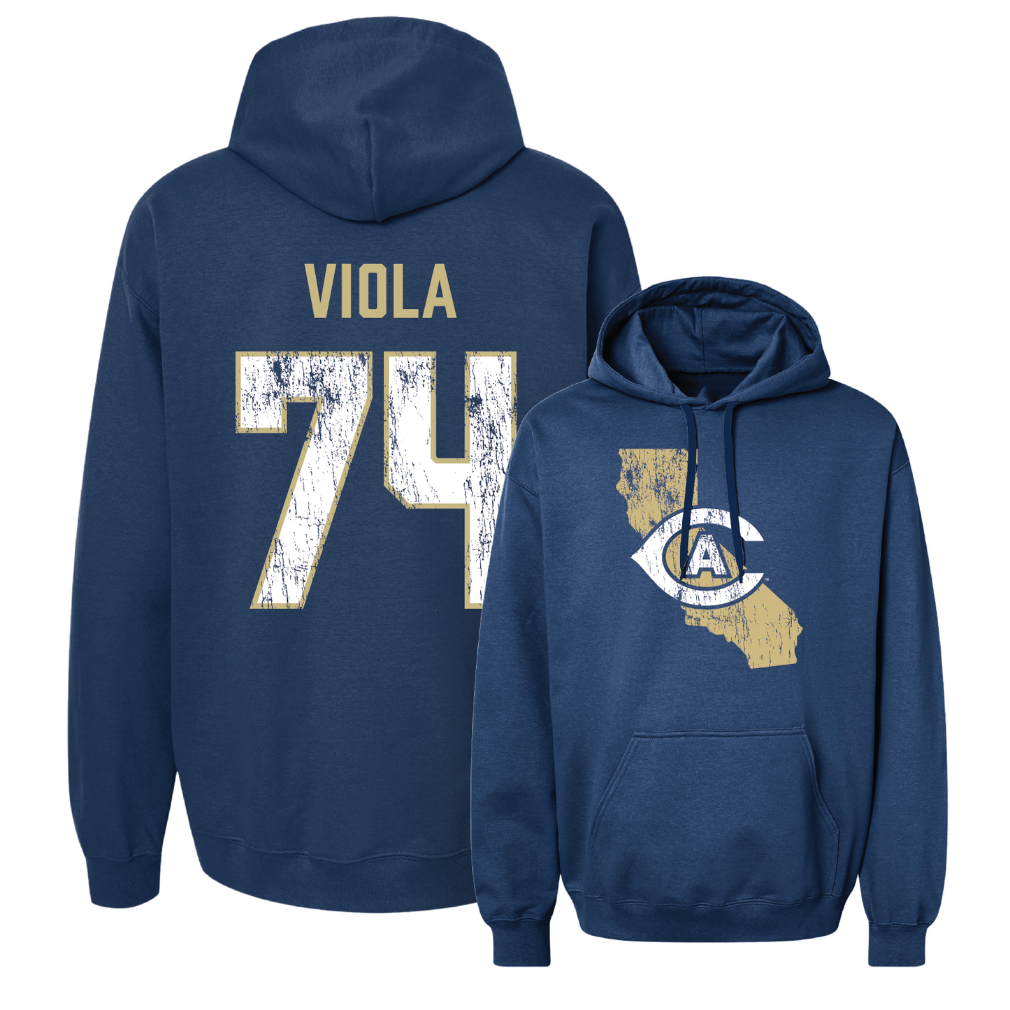 Navy Football State Hoodie 2 Youth Small / Cristian Viola | #74