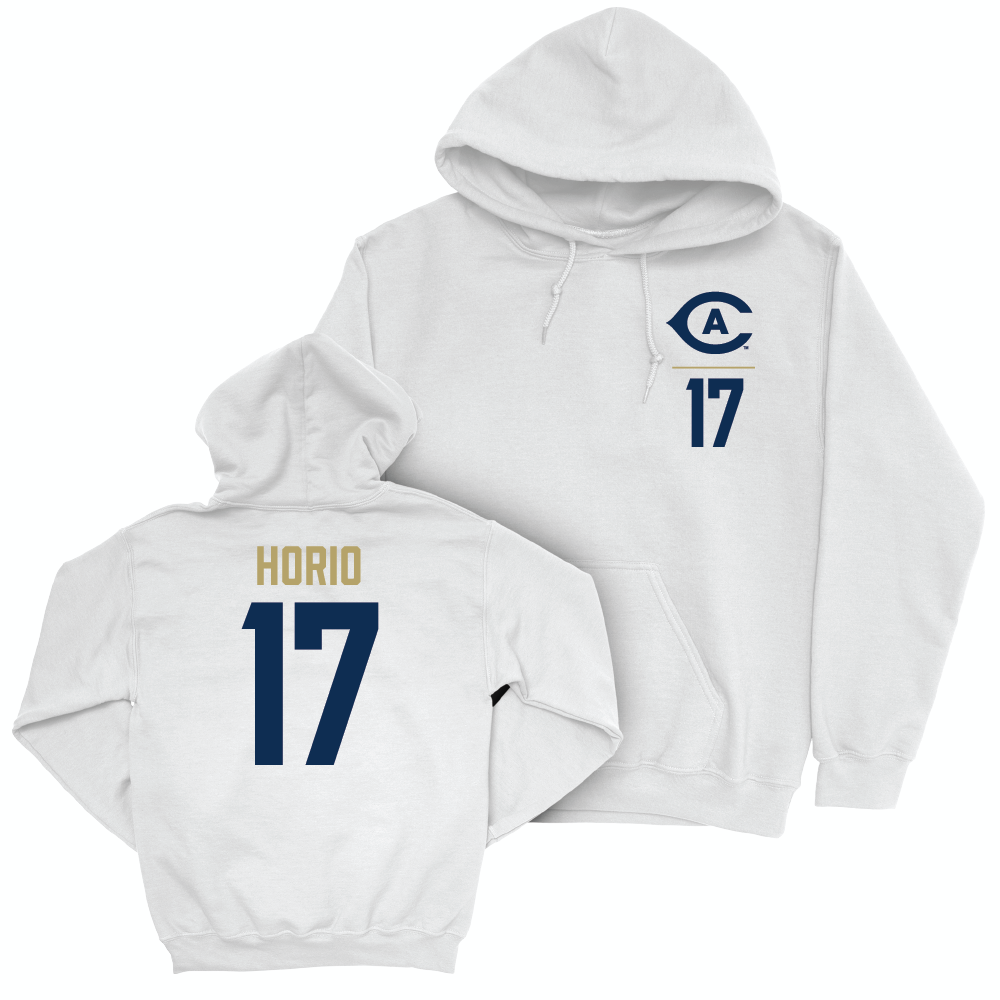 UC Davis Men's Soccer White Logo Hoodie - Declan Horio | #17 Small