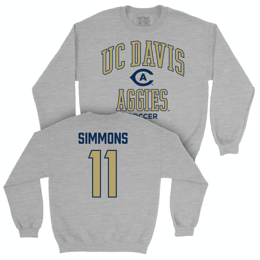 UC Davis Women's Soccer Sport Grey Classic Crew - Devyn Simmons | #11 Small