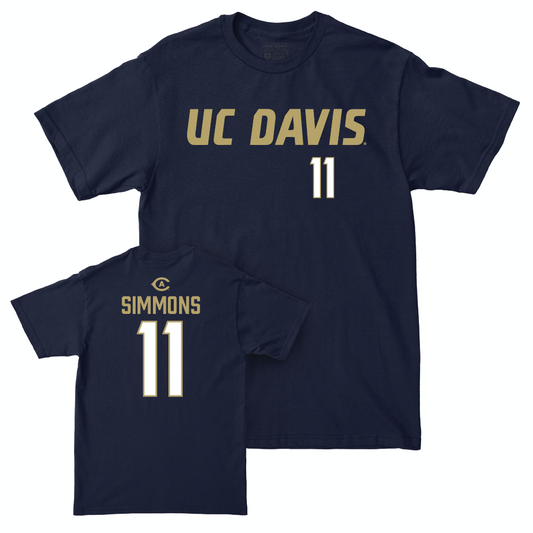 UC Davis Women's Soccer Navy Sideline Tee - Devyn Simmons | #11 Small